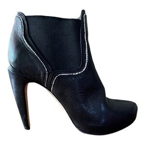 Circus by Sam Edelman Karissa Black Leather Platform Bootie sz 9.5